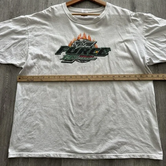 Vintage John Force 15X Funny Car Champion Shirt Mens 2XL White NHRA Graphic T - Picture 4 of 8